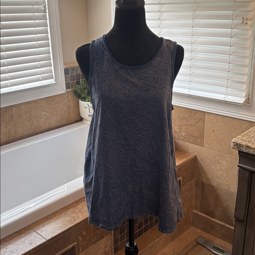 Olive & Oak Textured Blue Tank Top